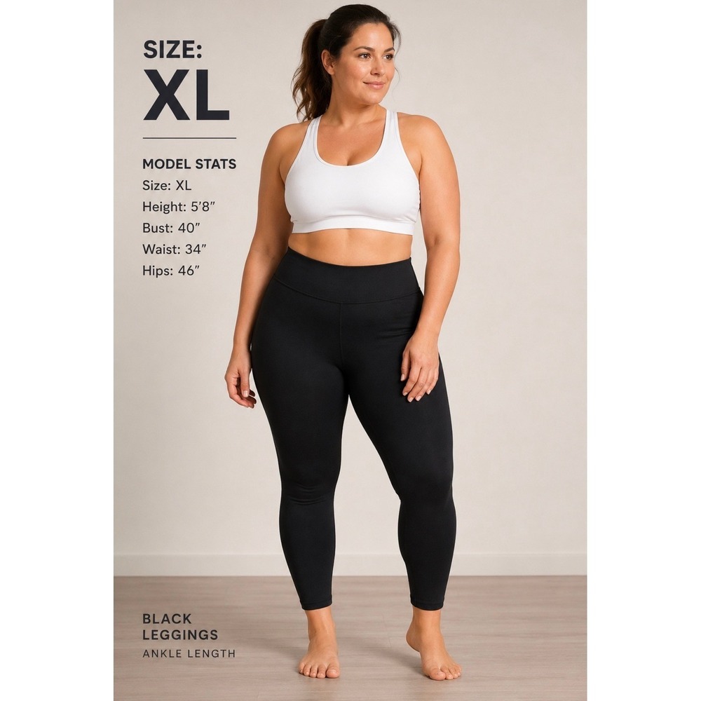 NEW‎ Tommie Copper Ultra-Fit Back Support Ankle Length Leggings Black XL Workout